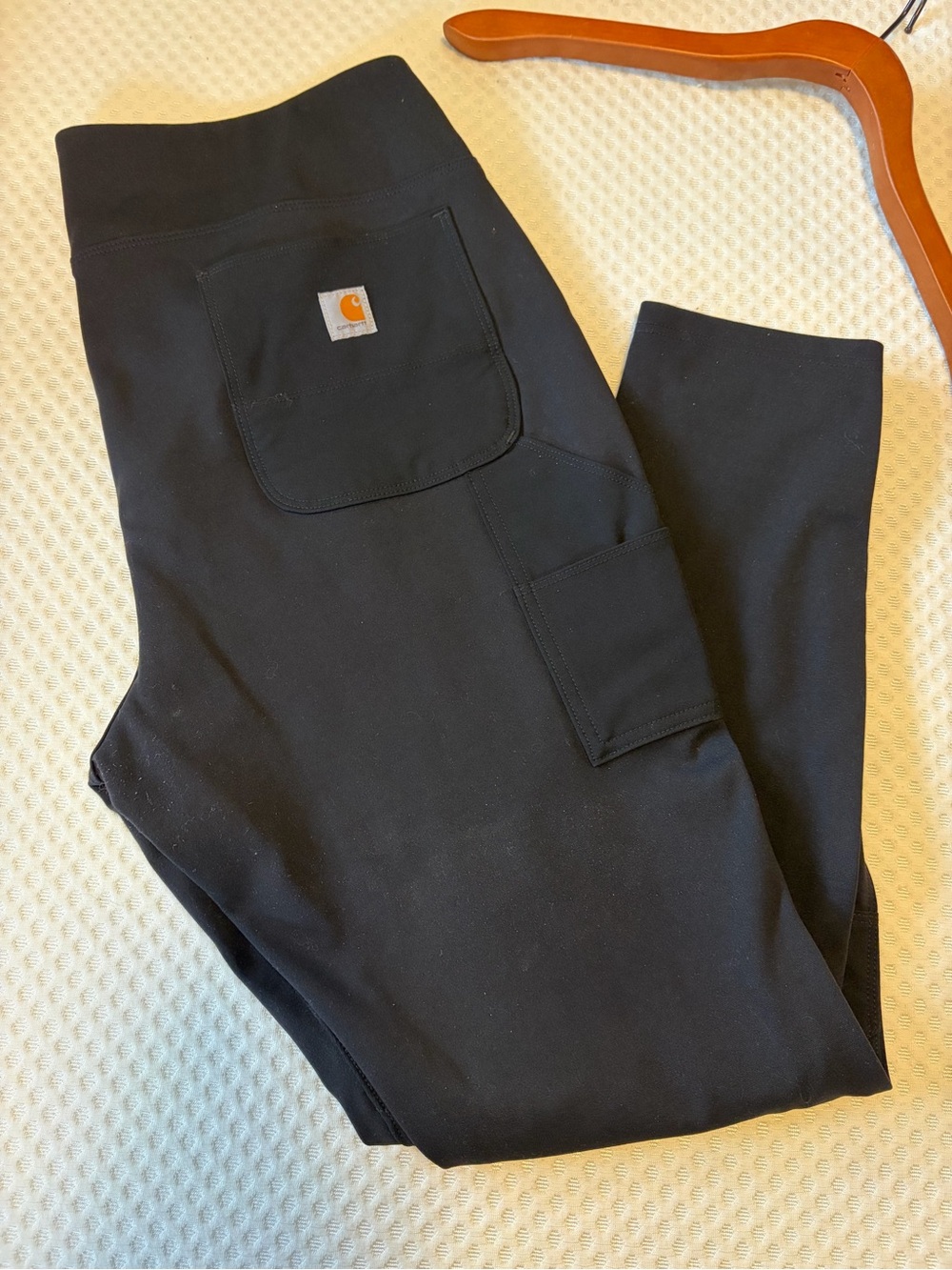 Carhartt Black Cargo Work Pants with Pocket Patch